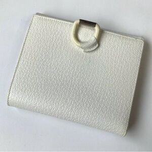 Gucci Vintage Horseshoe Buckle White Leather Bifold Wallet
